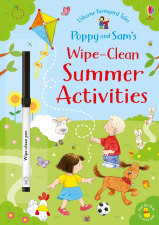Carte de activitati Vara cu Poppy si Sam, reutilizabila, format mic, "Poppy and Sam's wipe-clean Summer activities", Usborne [0]