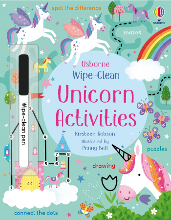 9781474995641 Usborne Wipe-Clean Unicorn Activities [0]