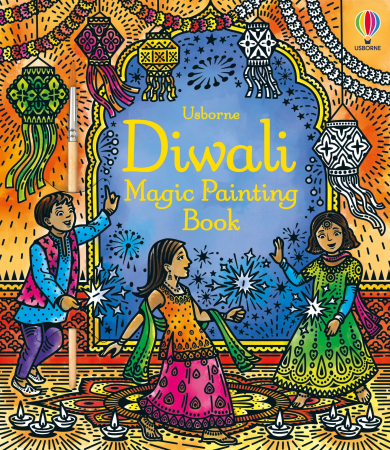 Carti de pictat cu apa (magic painting) - 9781803701240 Usborne Diwali Magic Painting Book