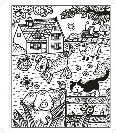 Carte de pictat cu apa animalele de la ferma lui Poppy si Sam, "Magic painting book Poppy and Sam's Farm animals", Usborne [1]
