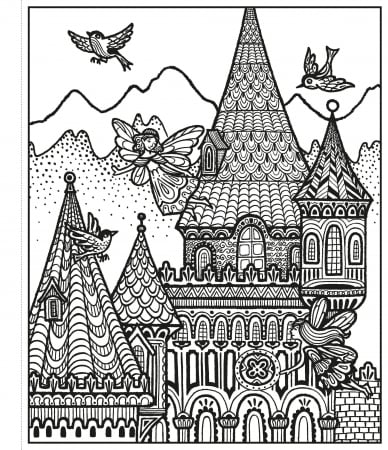 Carte de pictat cu apa palatele zanelor, "Magic painting book Fairy Palaces", Usborne [4]