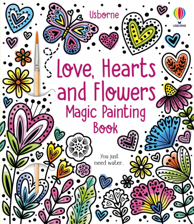 Carti de pictat cu apa (magic painting) - 9781805312222 Usborne Unicorns Love, Hearts and Flowers Magic Painting Book