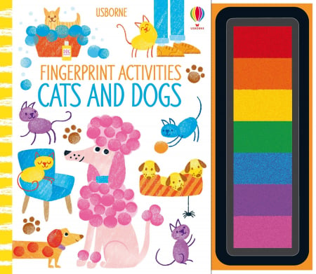 Carte de pictat cu degetele Caini si Pisici, "Fingerprint activities Cats and dogs", Usborne [0]