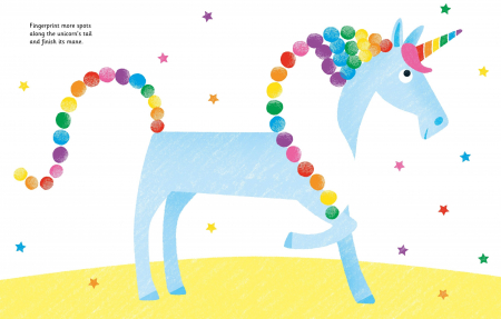 Carte de pictat cu degetele "Fingerprint activities Unicorns and Fairies", Usborne [1]