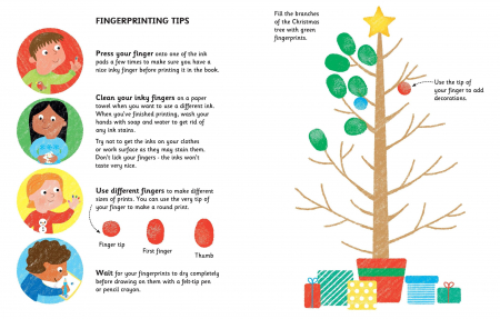 Carte de pictat cu degetele "Fingerprint activities Christmas", Usborne [2]