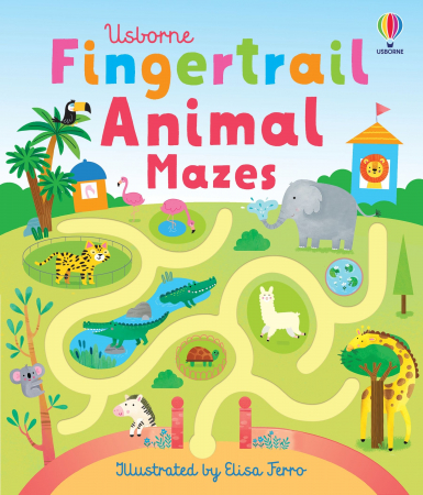 Carti senzoriale pentru bebe - 9781805077213 Usborne Fingertrail Animal Mazes