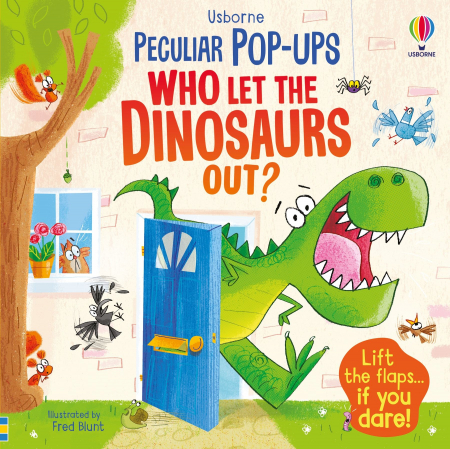 Carti pop-up - 9781474997751 Usborne Peculiar pop-ups: Who Let The Dinosaurs Out?