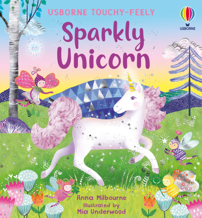 Carti senzoriale pentru bebe - 9781805079705 Usborne Touchy-Feely Sparkly Unicorn