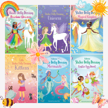 Printese, zane si papusi - Pachet 6 carti cu stickers dolly dressing "Ziua Cartii", Usborne