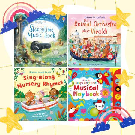 Carti cu sunete sau muzicale - Pachet 4 carti cu sunete "Ziua Cartii", Usborne
