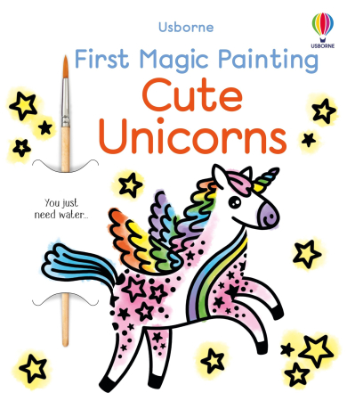 Carti de pictat cu apa (magic painting) - 9781836040989 Usborne First Magic Painting Cute Unicorns