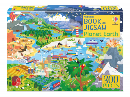 Puzzle + atlas Planeta Pamant, 300 de piese, "Planet Earth jigsaw", Usborne [0]