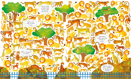 Puzzle + carte Zoo, 100 de piese, "At the Zoo", Usborne [3]