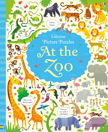 Puzzle + carte Zoo, 100 de piese, "At the Zoo", Usborne [2]