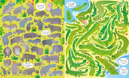 Puzzle + carte Zoo, 100 de piese, "At the Zoo", Usborne [4]