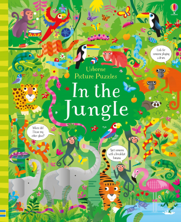 Puzzle + carte Jungla, 100 de piese, "In the Jungle", Usborne [2]