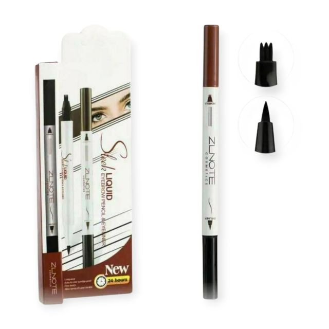 Marker microblading sprăncene, maro roșcat + marker pleoape negru [1]