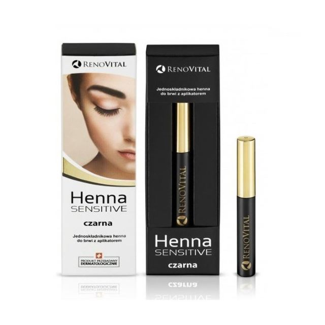 Vopsea sprâncene Henna Sensitive Negru Renovital 6 ml [2]