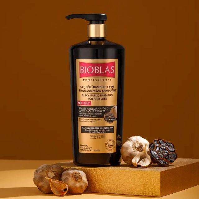 Șampon anticădere cu extract de usturoi negru organic Bioblas 1L [2]