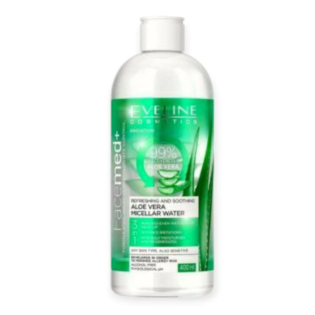 Apă micelară revigorantă și calmantă cu aloe vera Eveline 400 ml [1]