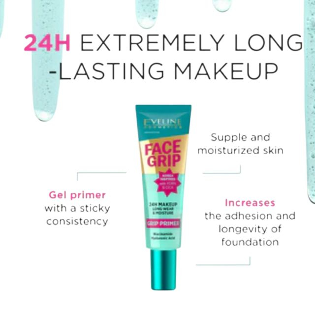 Bază de machiaj gel hidratantă Face Grip Primer Eveline 30 ml [2]