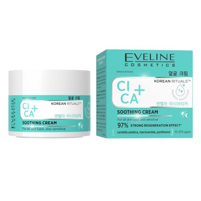 Cremă calmantă zi/noapte Korean Rituals Cica+ Eveline 50 ml [1]