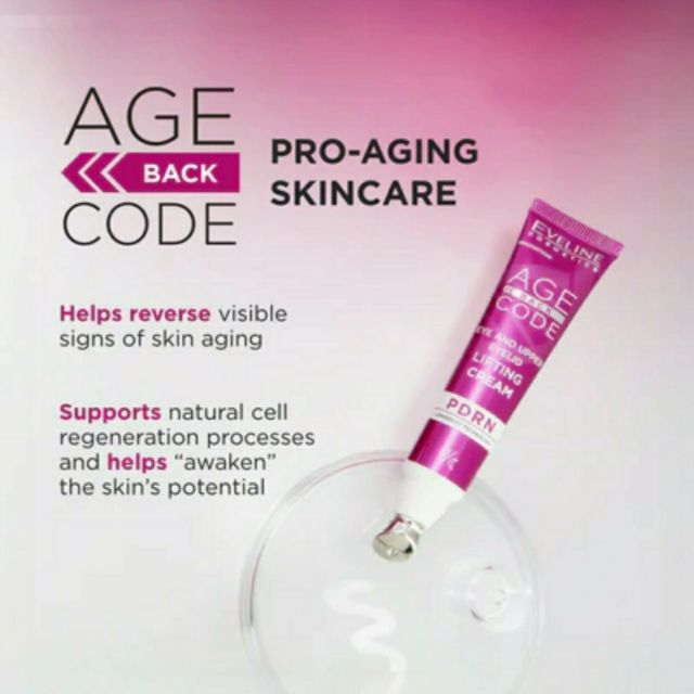 Cremă de ochi pentru zona de sub ochi și pleoapa superioară Age Back Code PDRN Eye and Upper Eyelid Lifting Cream Eveline 15 ml [3]