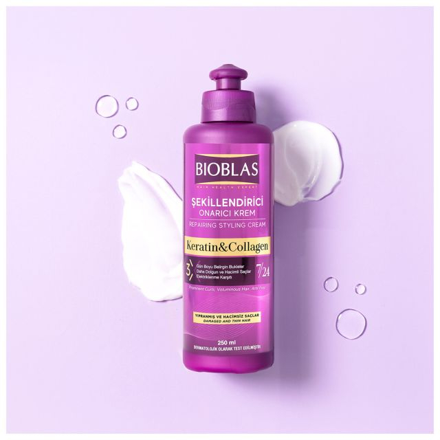 Cremă de stilizare bucle Keratin/Collagen Bioblas 250 ml [2]