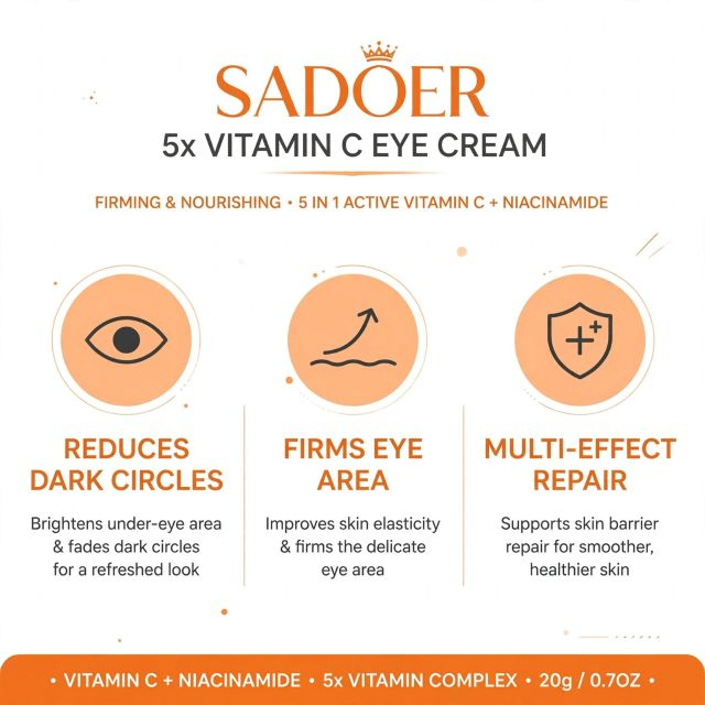 Cremă hidratantă și revigorantă pentru ochi Skin Active 5x Vitamin C SADOER 20 g [2]