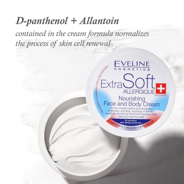 Cremă hrănitoare pentru față și corp pentru ten sensibil Extra Soft Eveline 200 ml [2]