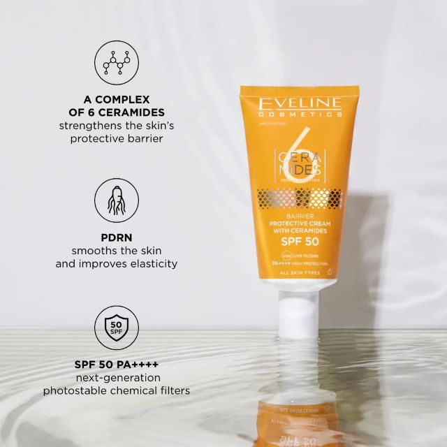 Cremă protectoare cu ceramide Derma Solution Barrier Protective Cream SPF 50 Eveline 30 ml [3]