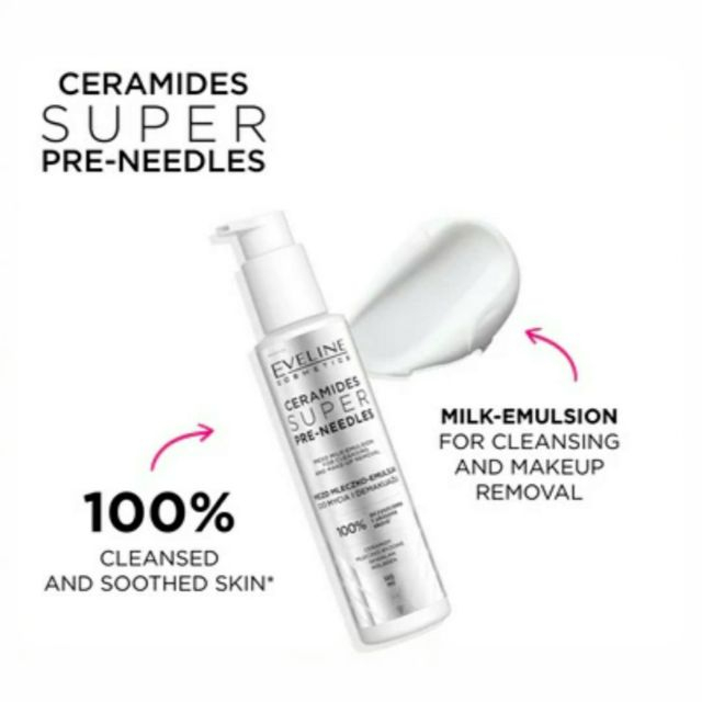 Emulsie cremoasă pentru curățare și demachiere Ceramides Super Pre-Needles Meso Milk-Emulsion Eveline 145 ml [2]