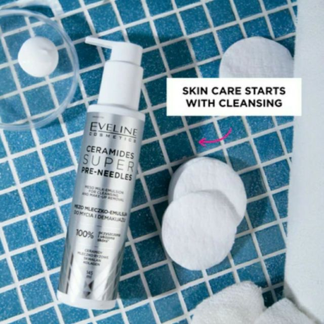 Emulsie cremoasă pentru curățare și demachiere Ceramides Super Pre-Needles Meso Milk-Emulsion Eveline 145 ml [7]
