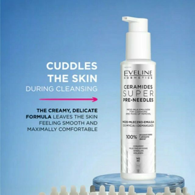 Emulsie cremoasă pentru curățare și demachiere Ceramides Super Pre-Needles Meso Milk-Emulsion Eveline 145 ml [4]