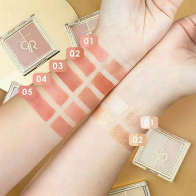 Fard de obraz 02 PEACHY CORAL Iconic Blush Duo Golden Rose 2 x 3 g [3]
