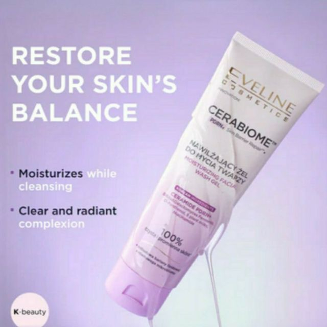 Gel de curățare hidratant Cerabiome Moisturizing Facial Wash Gel Eveline 140 ml [2]