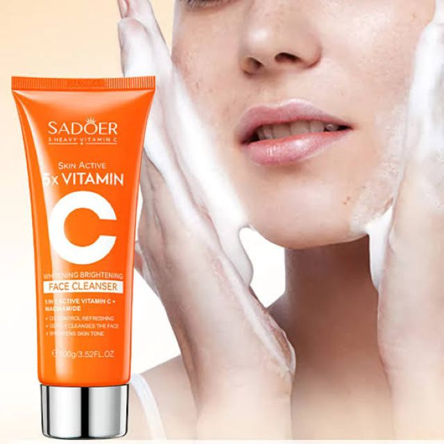 Gel/spumă de curățare facială Skin Active 5X Vitamin C SADOER 100 g [2]