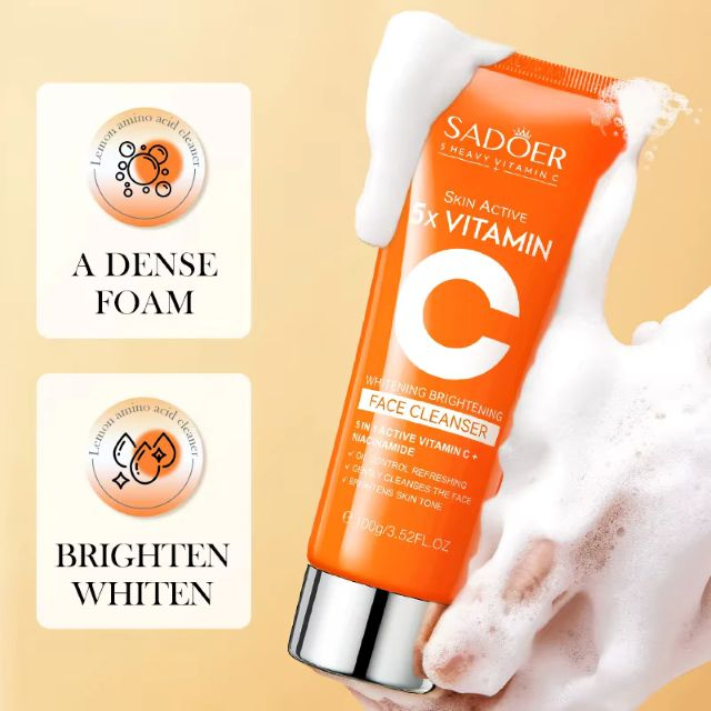 Gel/spumă de curățare facială Skin Active 5X Vitamin C SADOER 100 g [3]