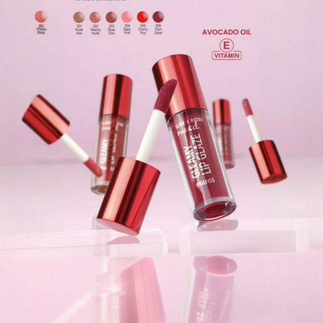 Luciu de buze 201 Nude Kiss Mood Gleamy Lip Glaze Golden Rose 4.7 ml [3]