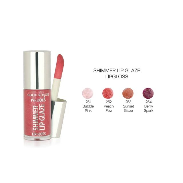 Luciu de buze 252 Peach Fizz Mood Shimmer Lip Glaze Golden Rose 6 ml [2]