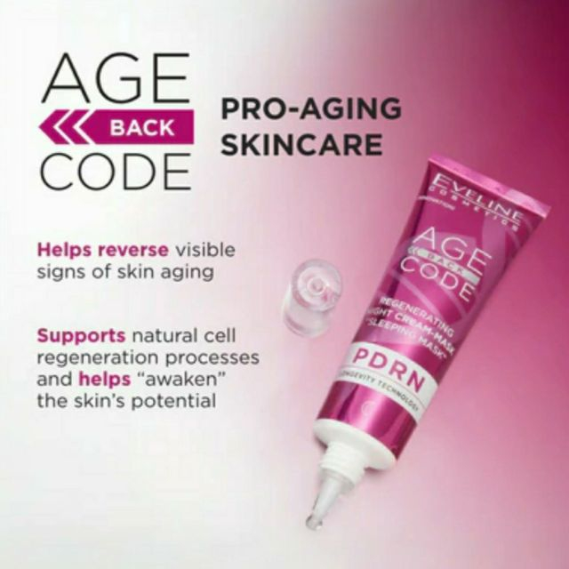 Mască-cremă de noapte regeneratoare Age Back Code PDRN Regenerating Night Cream-Mask "Sleeping Mask" Eveline 40 ml [4]