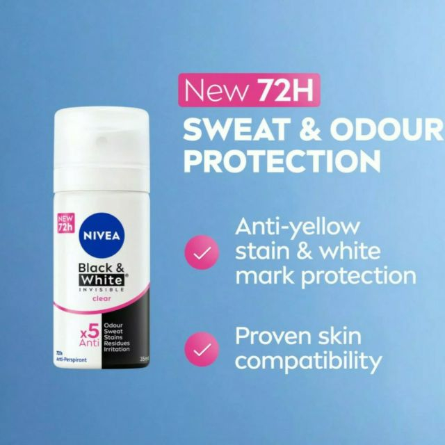 Mini Deo BLACK & WHITE INVISIBLE CLEAR Nivea 35 ml [2]