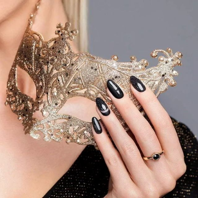 Ojă semipermanentă Negru cu sclipici, Venezian Mask Neo 7.2 ml [4]