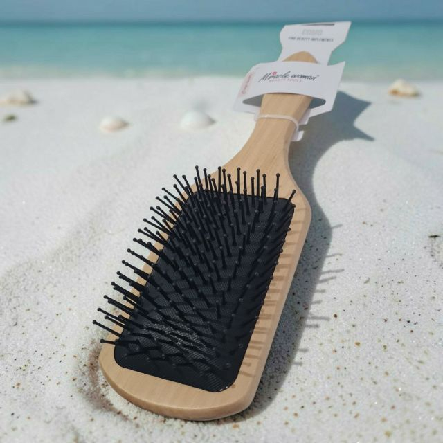 Perie de păr cu mâner din lemn (paddle brush) [2]