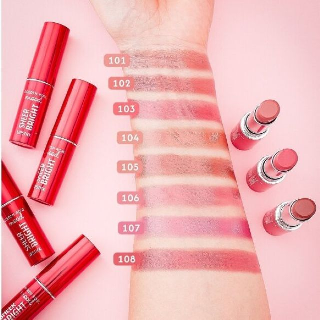 Ruj hidratant 103 Coral Red Mood Sheer Bright Golden Rose 3.3 g [3]