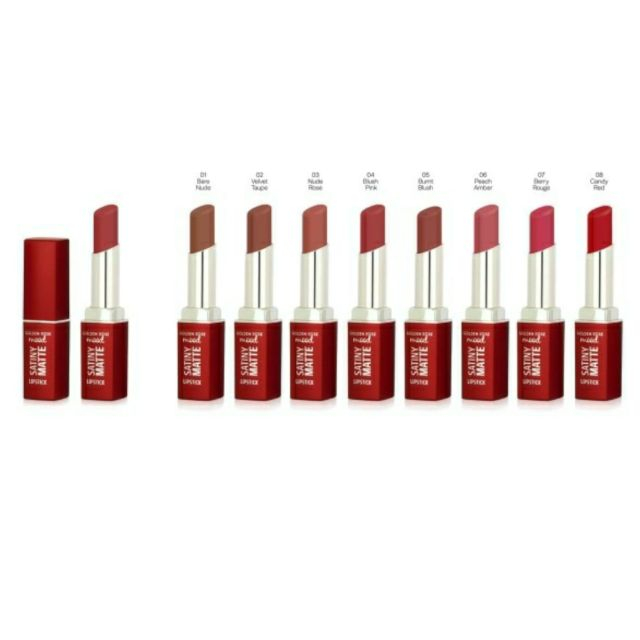 Ruj mat satinat 08 Candy Red Golden Rose Mood 3.5 g [2]