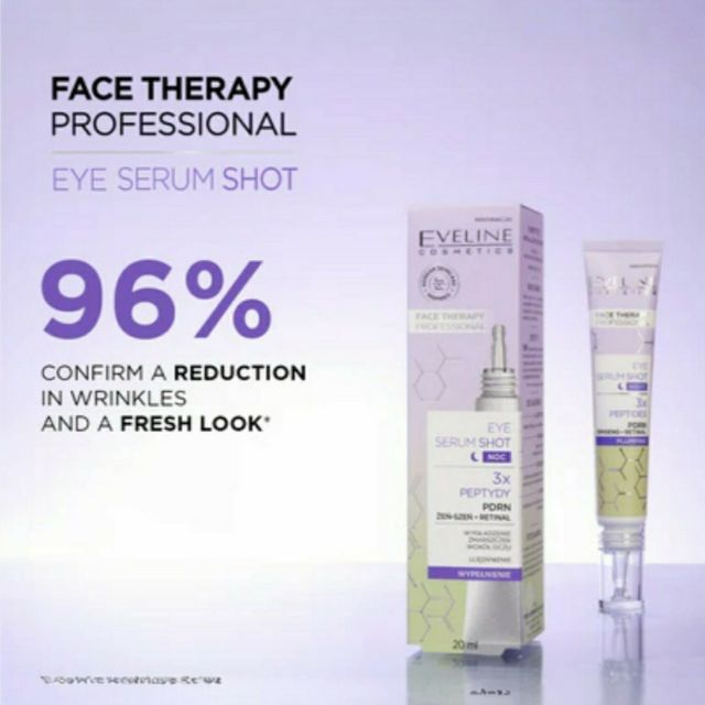 Ser concentrat pentru rejuvenarea nocturnă a zonei delicate din jurul ochilor Face Therapy Professional Eye Serum Shot Eveline 20 ml [2]