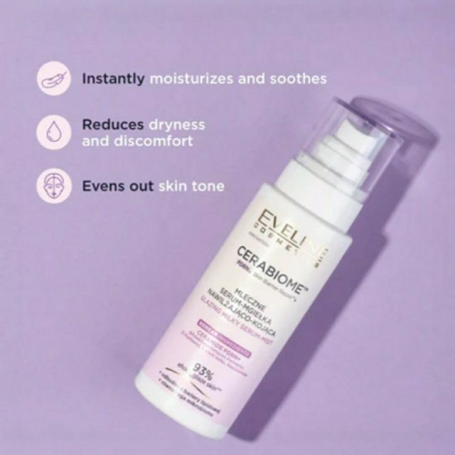 Ser - mist lăptos pentru strălucire, hidratare și calmare Cerabiome Glazing Milky Serum-Mist Eveline 150 ml [4]