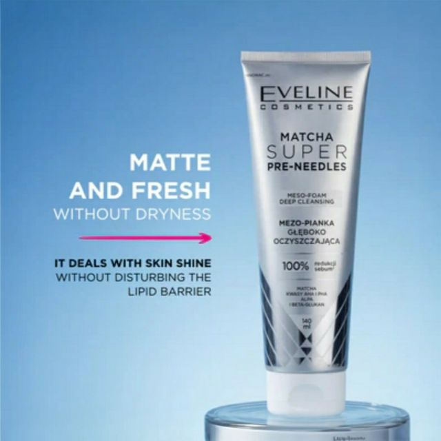 Spumă activă pentru curățarea profundă a feței Matcha Super Pre-Needles Meso-Foam Deep Cleansing Eveline 140 ml [4]