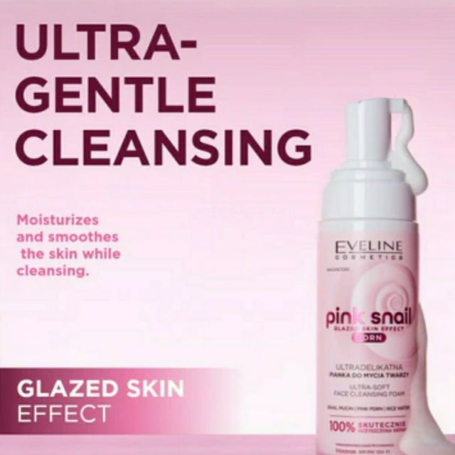 Spumă de curățare a feței ultra-moale cu extract de melc roz Eveline 150 ml [3]